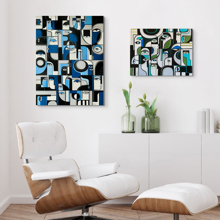 Original ultramarine art by soulcurryart featuring vibrant shades of blue and textured brushstrokes in a contemporary style.