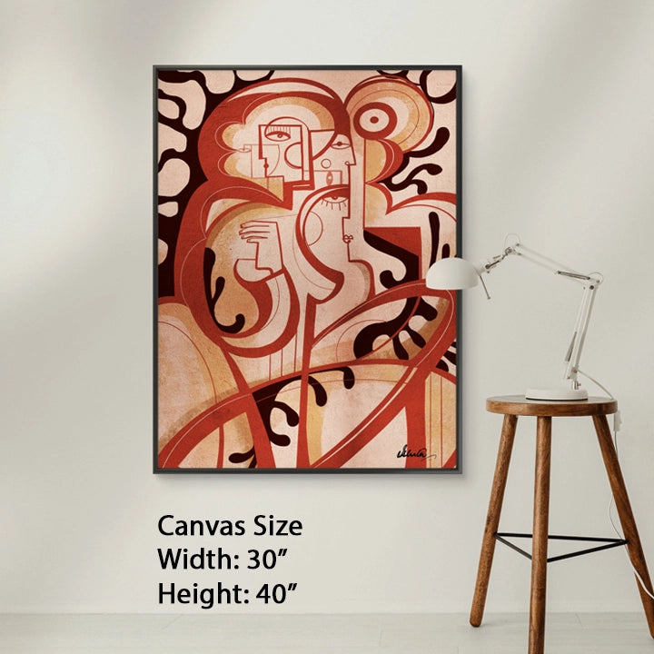 SoulCurryArt Between Silence canvas print, 30x40 inches, featuring abstract artwork with calming tones and textured brushstrokes.