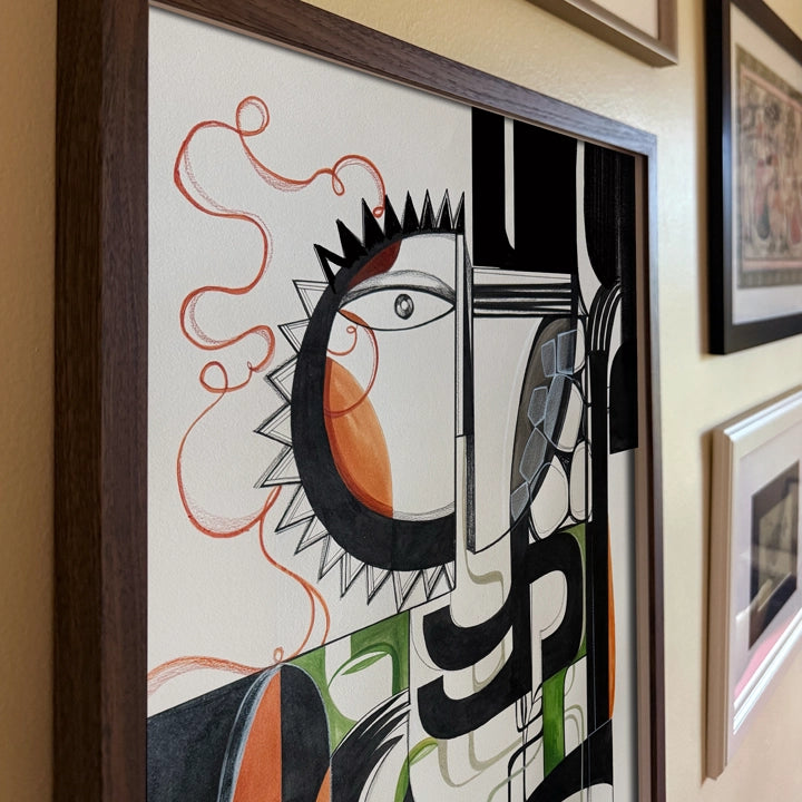 Original art piece "Resonance Of Stone And Heart" by SoulCurryArt featuring abstract stone and heart motifs on canvas.