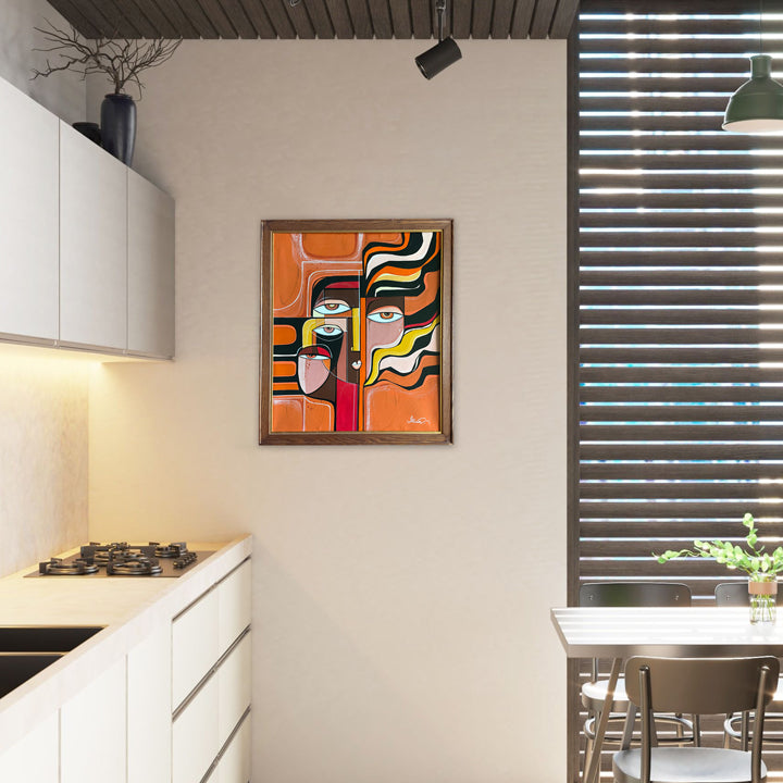 Framed original art painting titled "Wild Within" by SoulCurryArt, featuring vibrant abstract and nature-inspired elements.