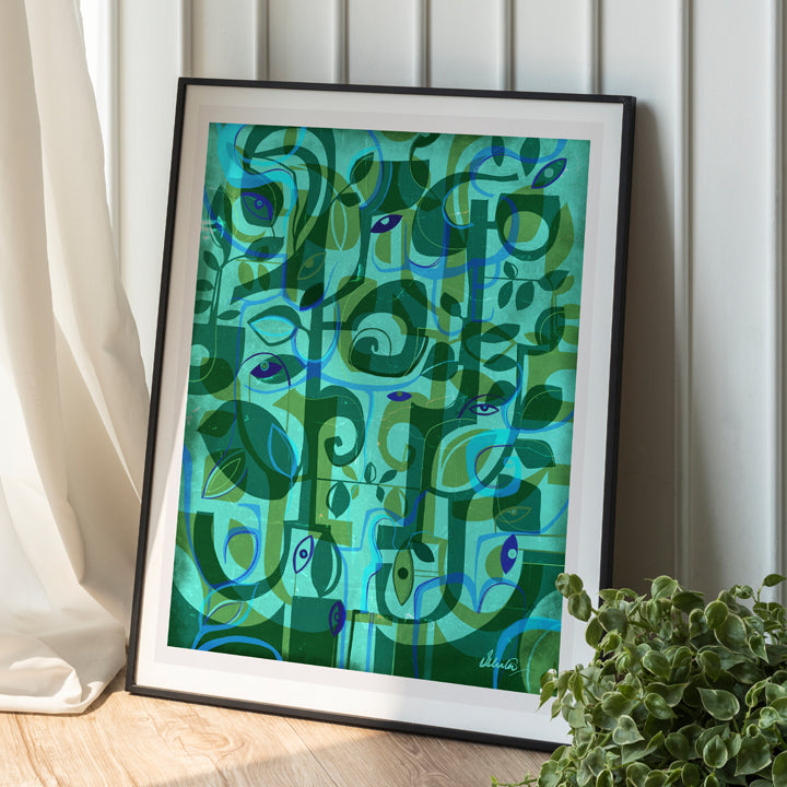 Veined print by SoulCurryArt featuring a detailed, textured design with natural vein patterns and vibrant colors.