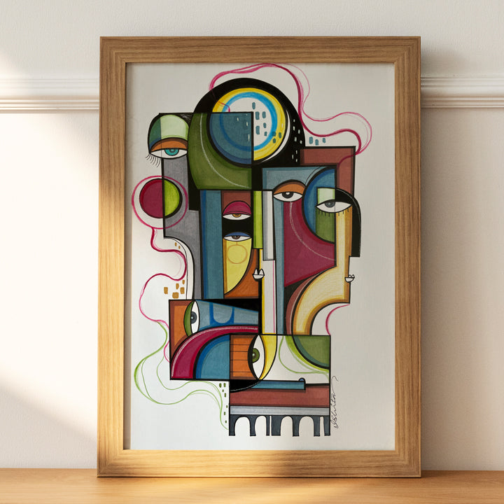 Original art piece titled "Energy" by SoulCurryArt, featuring vibrant abstract colors and dynamic brushstrokes.