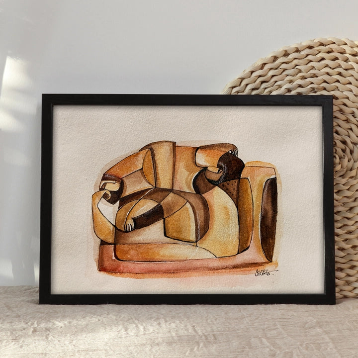 SoulCurryArt Reverie Series original art piece featuring vibrant, abstract colors and flowing patterns in a modern artistic style.