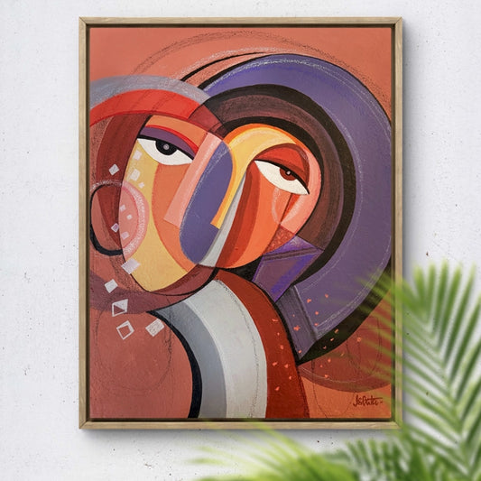 Original art piece titled Infinite Vision by SoulCurryArt, showcasing vibrant, abstract colors with intricate brushstrokes on canvas.