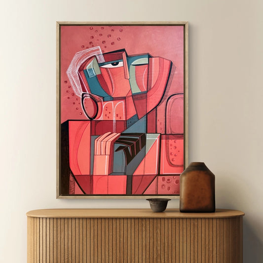 Rooted Embrace original art by SoulCurryArt, featuring a serene abstract design with vibrant colors and organic shapes.