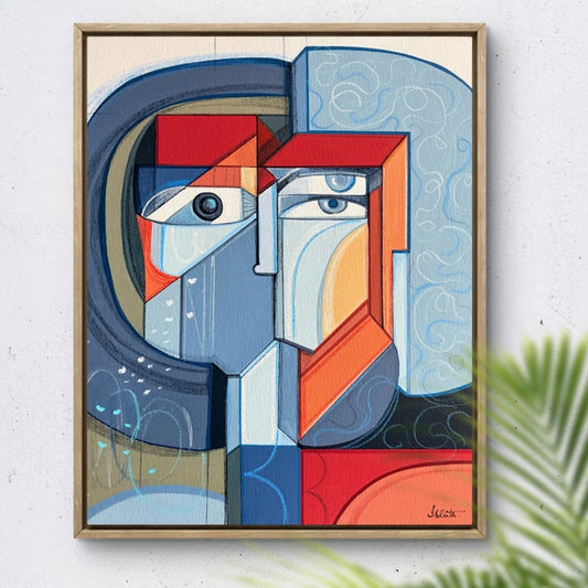 Original art piece titled Silent Monument by SoulCurryArt, featuring abstract shapes and muted tones in a modern design.