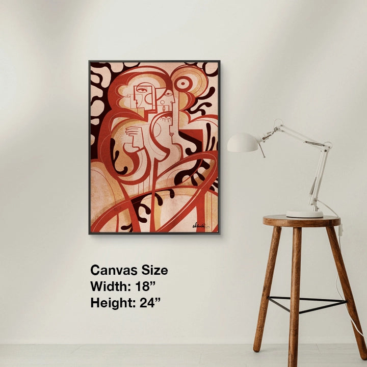 SoulCurryArt Between Silence canvas print, 18x24 inches, abstract artwork with calming tones on textured canvas surface.