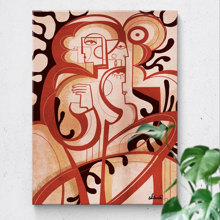 SoulCurryArt's "Between Silence" canvas artwork featuring a serene, abstract design in calming tones for wall decor.