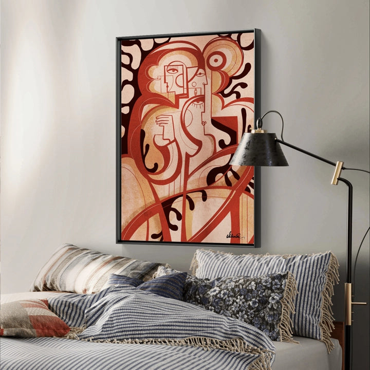 SoulCurryArt Between Silence canvas print featuring abstract, muted tones perfect for modern wall decor.