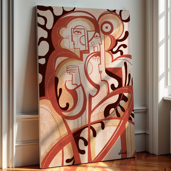 SoulCurryArt canvas titled "Between Silence" featuring a serene, abstract design in muted tones, suitable for modern wall decor.