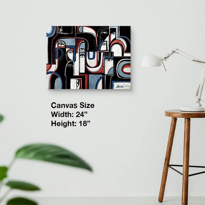 SoulCurryArt Channels Of Sound canvas print, 18x24 inch abstract artwork with vibrant colors and textured details.