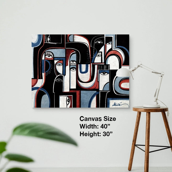 Channels Of Sound canvas art by SoulCurryArt, 30x40 inch abstract with vibrant colors and textured surface.