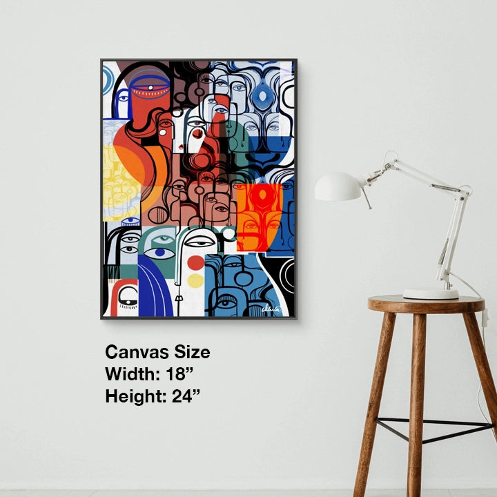 SoulCurryArt Entourage canvas print in 18x24 inches, featuring vibrant artwork on high-quality canvas material.