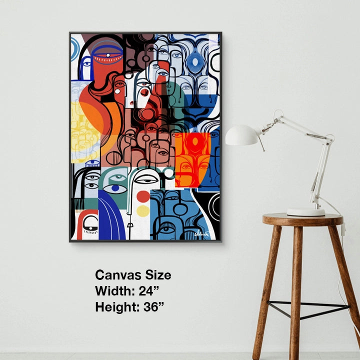 SoulCurryArt Entourage canvas print in 24x36 inches, featuring vibrant, detailed artwork on a high-quality canvas.