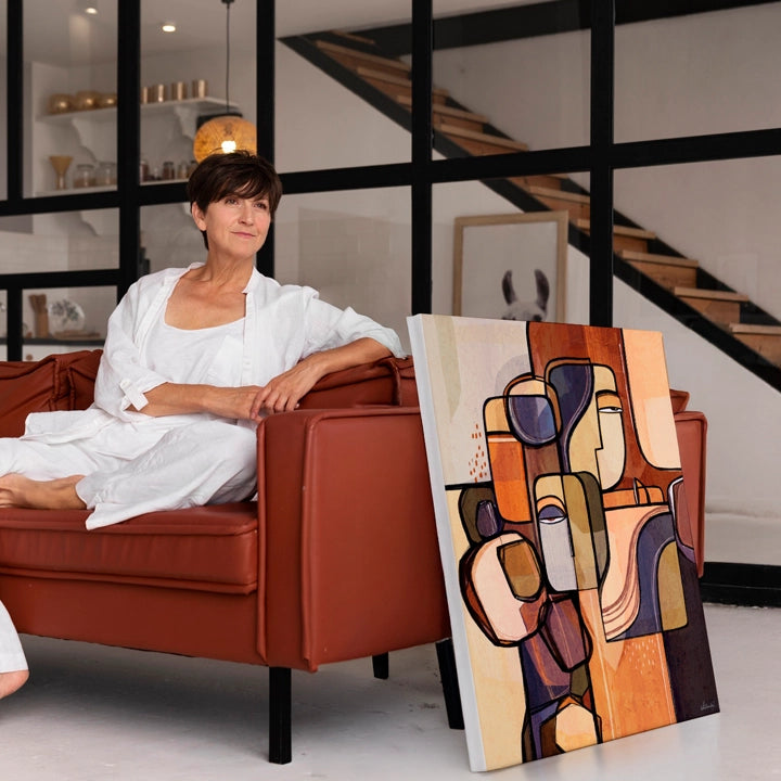 Colorful canvas art titled Foundations Of Stone by SoulCurryArt, featuring abstract stone-inspired designs.