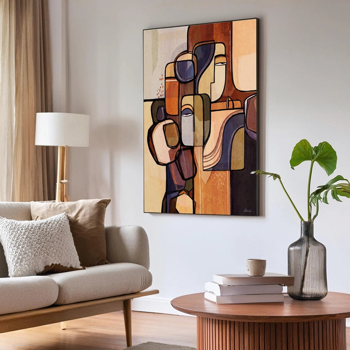 Colorful "Foundations of Stone" canvas artwork by SoulCurryArt featuring textured stone-inspired abstract design.