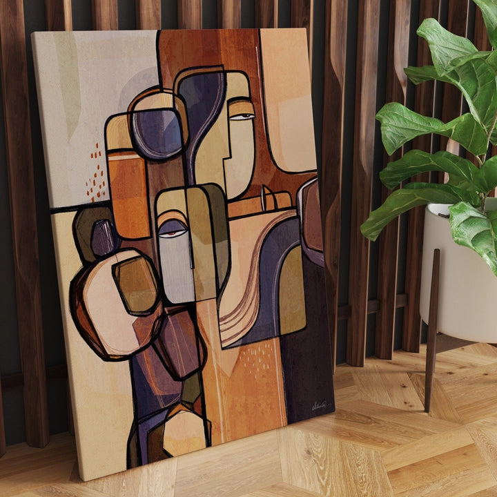 Close-up of the "Foundations Of Stone" canvas artwork by SoulCurryArt, showcasing textured stone-inspired abstract design.