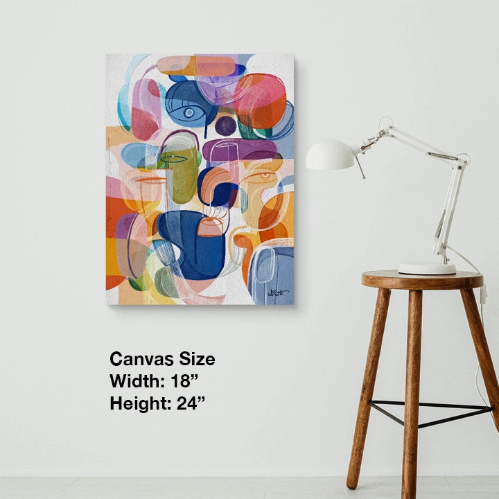 SoulCurryArt Joy canvas print in 18x24 inches, vibrant abstract artwork on high-quality canvas for wall decor.