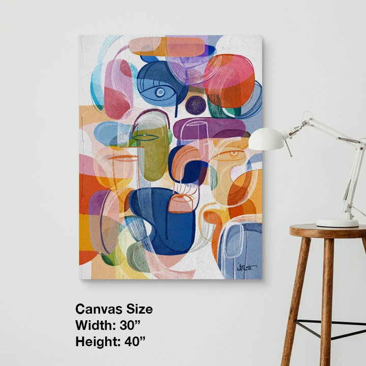 SoulCurryArt Joy canvas print, 30x40 inch colorful abstract artwork on high-quality canvas.