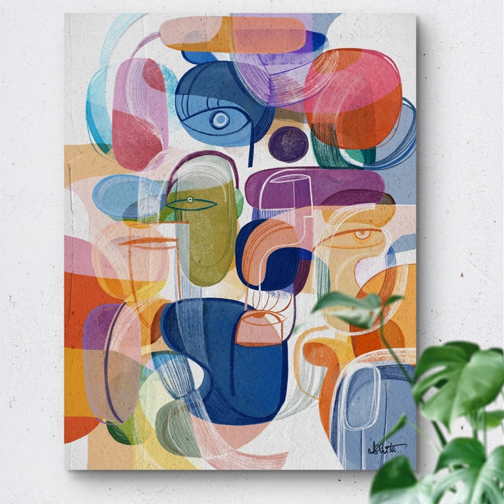 Colorful SoulCurryArt Joy canvas print featuring vibrant abstract design, perfect for modern home decor.