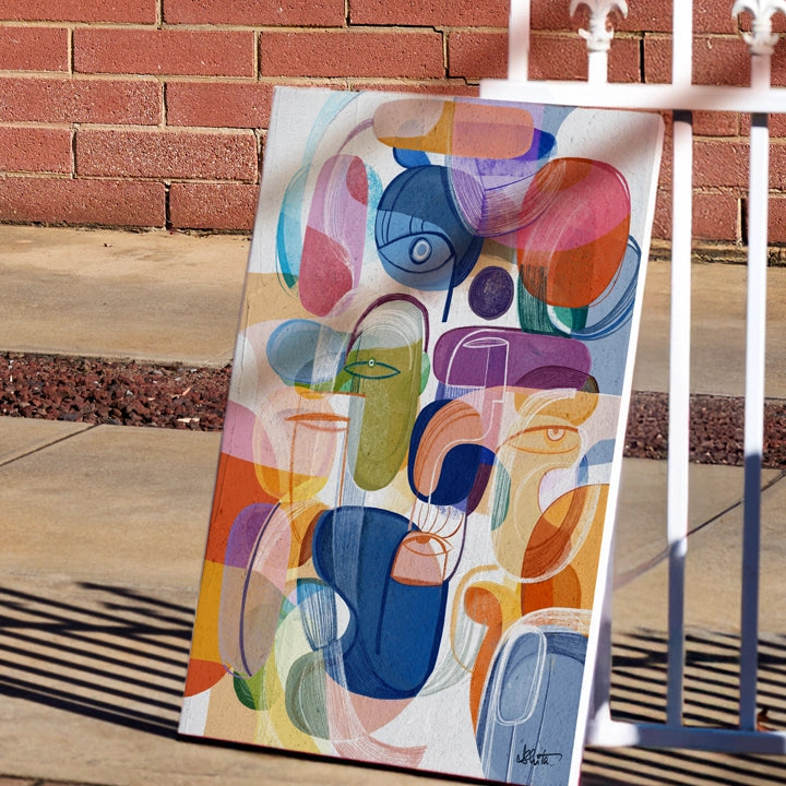 SoulCurryArt Joy canvas print featuring vibrant, colorful artwork on a stretched canvas for wall decor.