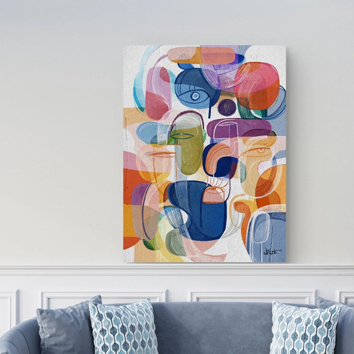 Colorful SoulCurryArt "Joy" canvas print with vibrant abstract design, suitable for modern wall decor.