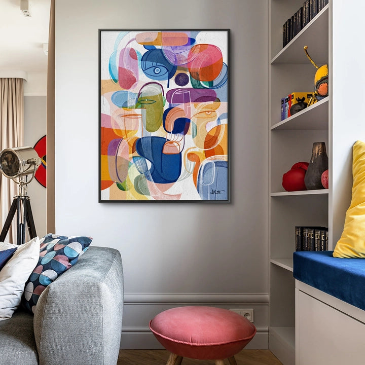 Colorful SoulCurryArt canvas titled Joy featuring vibrant abstract design on high-quality art print.