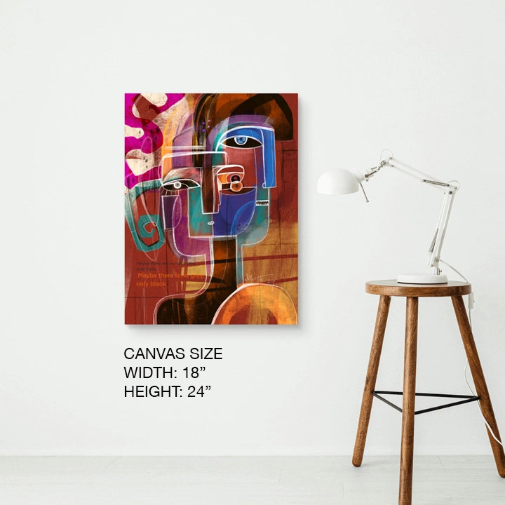 SoulCurryArt Truth Chapters canvas in 18x24 inches featuring abstract artwork on a textured canvas surface.