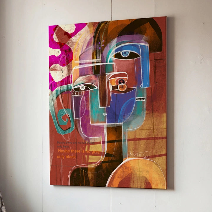SoulCurryArt Truth Chapters canvas print featuring abstract artwork with bold, vibrant colors and textured brushstrokes.