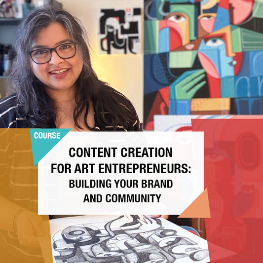 Online course by SoulCurryArt on content creation for art entrepreneurs, featuring branding and community building strategies.
