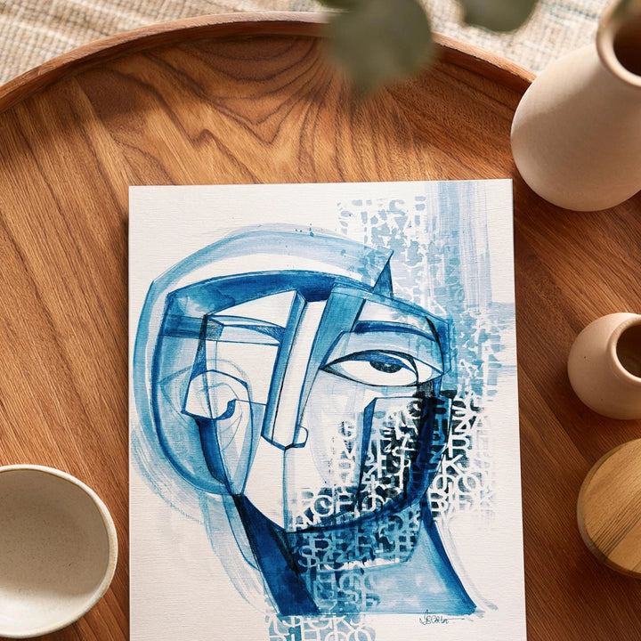 Original art head study by SoulCurryArt, featuring a detailed portrait with expressive features on a 12x16 canvas.