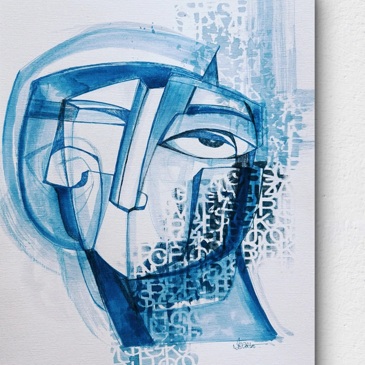 Original art head study No.1 by SoulCurryArt, 12x16 inch drawing featuring detailed facial features and expressive shading.