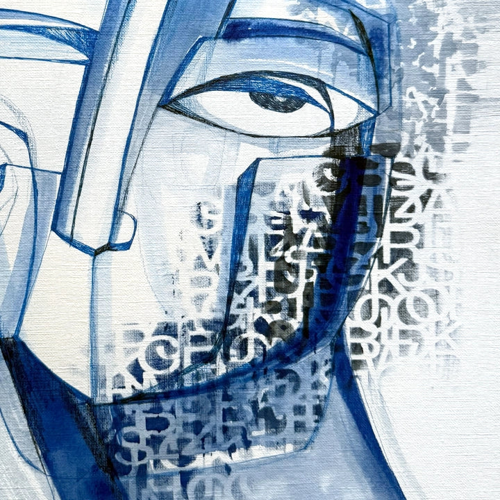 Original art head study No.1 by SoulCurryArt, 12x16 inch drawing featuring detailed human head sketch.