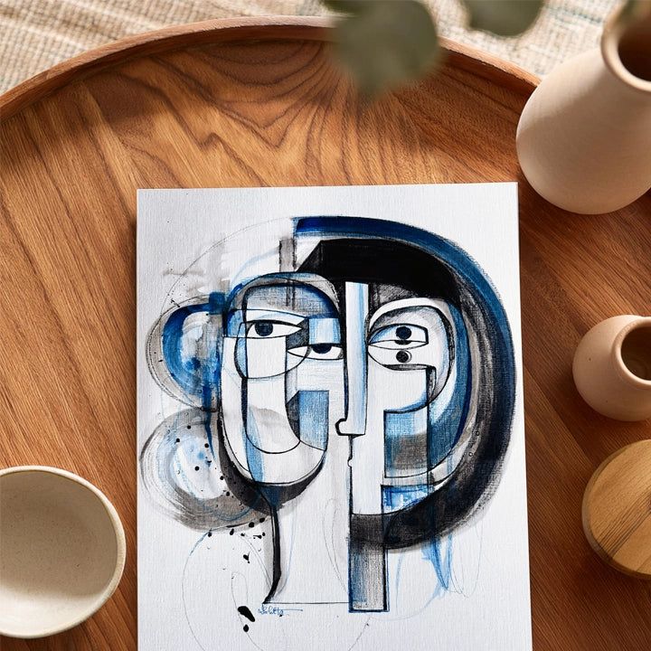Original art "Head Study No.4" by SoulCurryArt, featuring a detailed sketch of a human head on a neutral background.