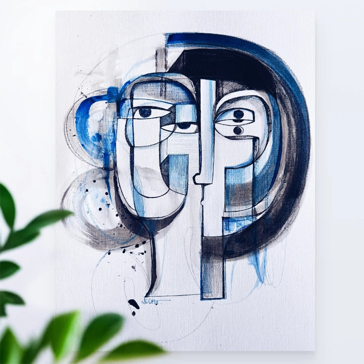 Original art piece "Head Study No.4" by SoulCurryArt showcasing a detailed head study illustration on a neutral background.