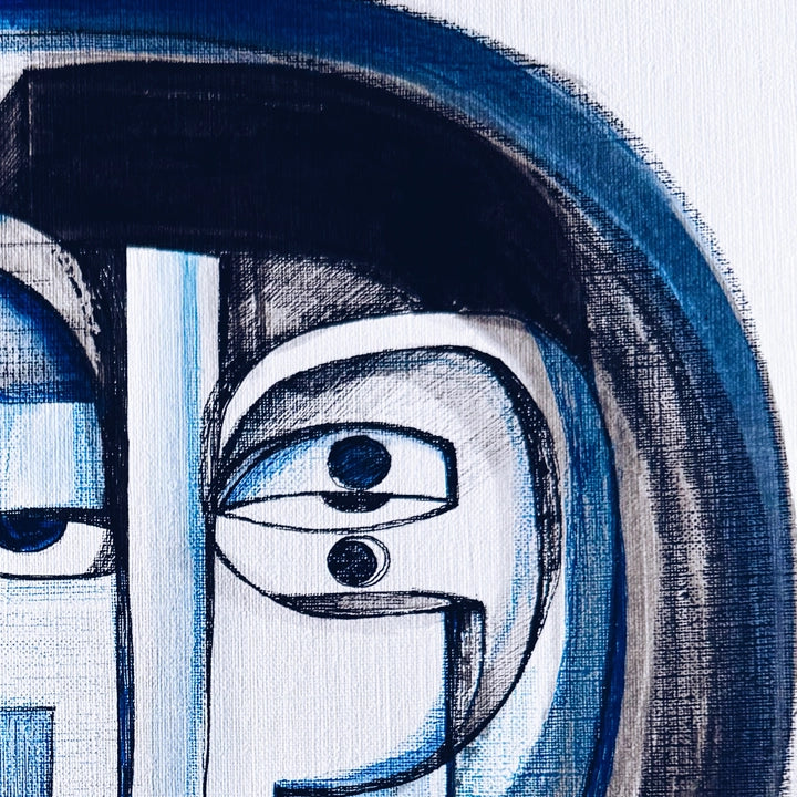 Original art "Head Study No. 4" by SoulCurryArt, featuring a detailed head sketch with expressive pencil shading.