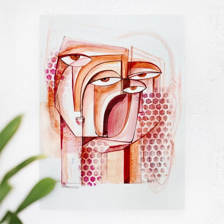 Original art "Head Study No.5" by SoulCurryArt, featuring a detailed head sketch with bold lines and expressive shading.