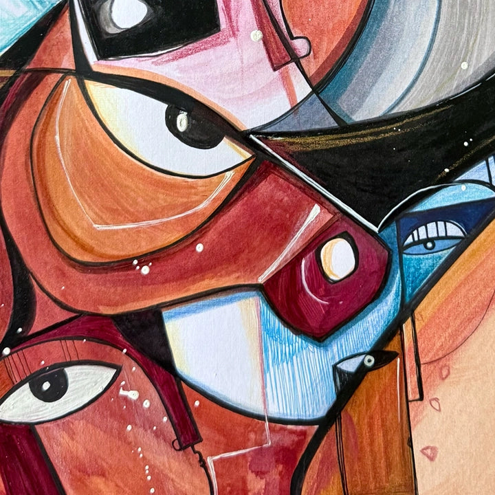 Original 12x16 art piece titled "Run Wild" by SoulCurryArt, featuring vibrant colors and dynamic abstract design.