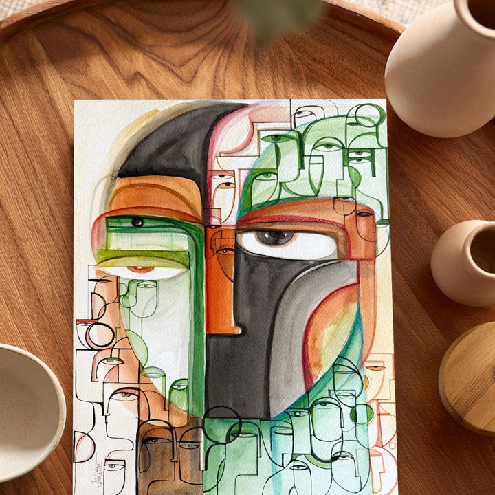 Original art piece titled Verdure by SoulCurryArt, featuring vibrant green and natural landscape elements in a 12x16 canvas.