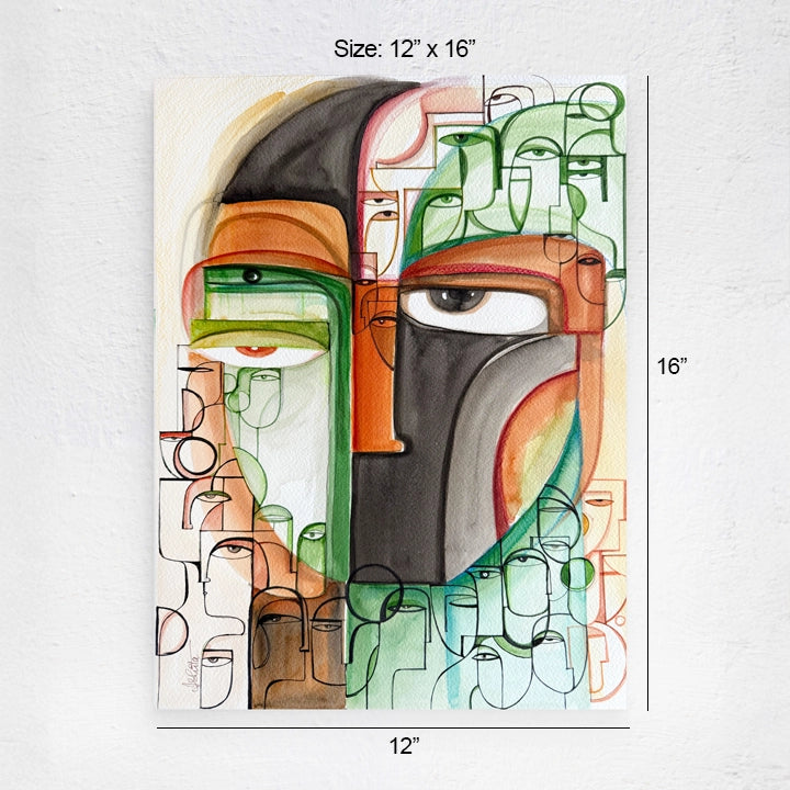 Original art titled Verdure by SoulCurryArt, featuring vibrant green and natural tones in a 12x16 inch painting.