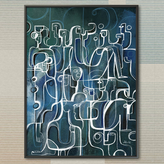 Original art titled "Rise In Unison" by SoulCurryArt, featuring a vibrant, expressive abstract design on a 16x20 inch canvas.