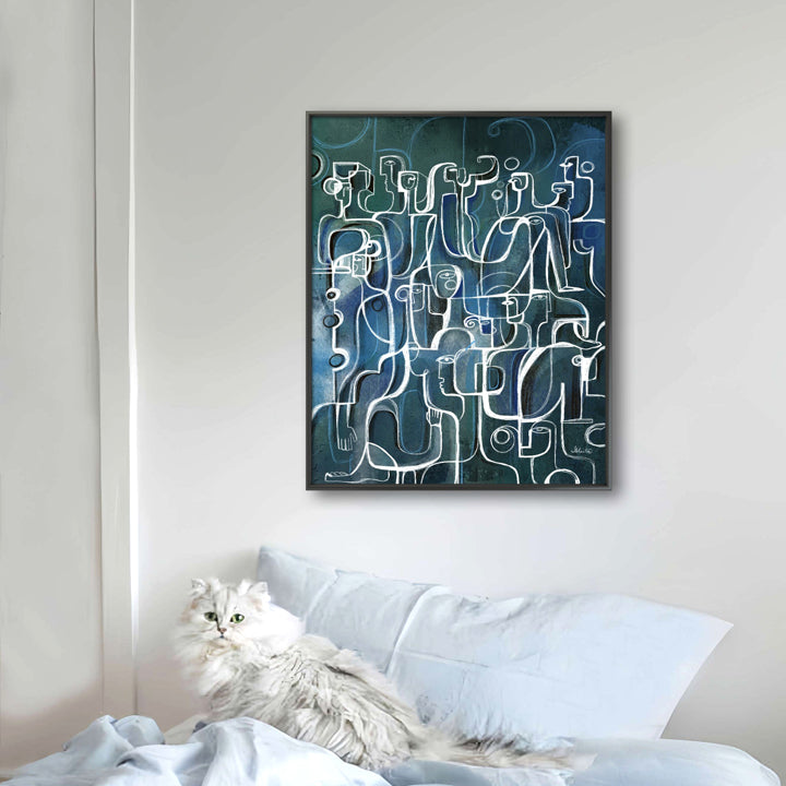 Original art piece titled "Rise In Unison" by SoulCurryArt, featuring vibrant abstract shapes and harmonious colors.