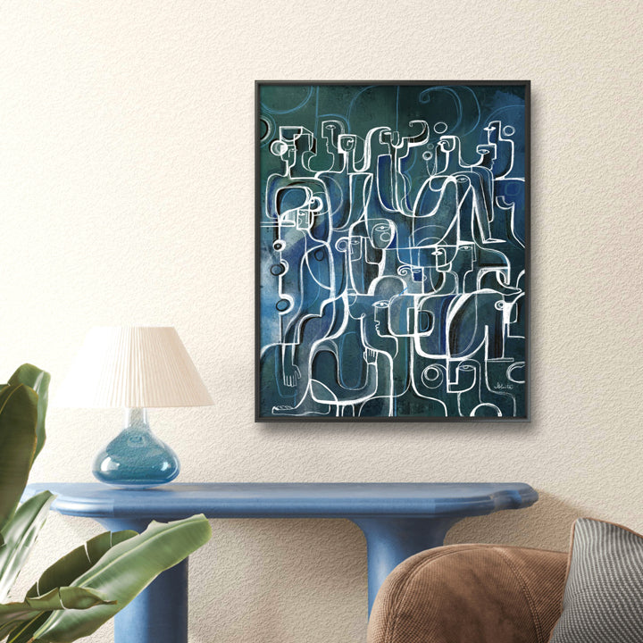 Original art piece "Rise In Unison" by SoulCurryArt, showcasing vibrant abstract colors and dynamic brushstrokes.