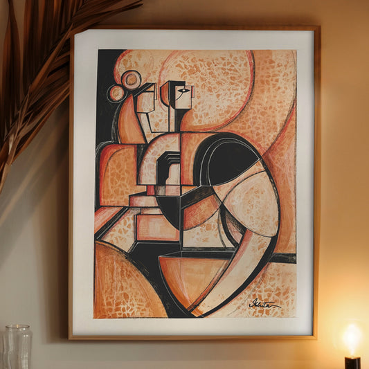 Original 16x20 inch white art piece titled "We" by SoulCurryArt, featuring abstract and expressive brushstrokes.