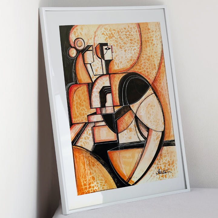 Original art print titled "We" by SoulCurryArt, 16x20 inches, featuring abstract white design on a plain background.