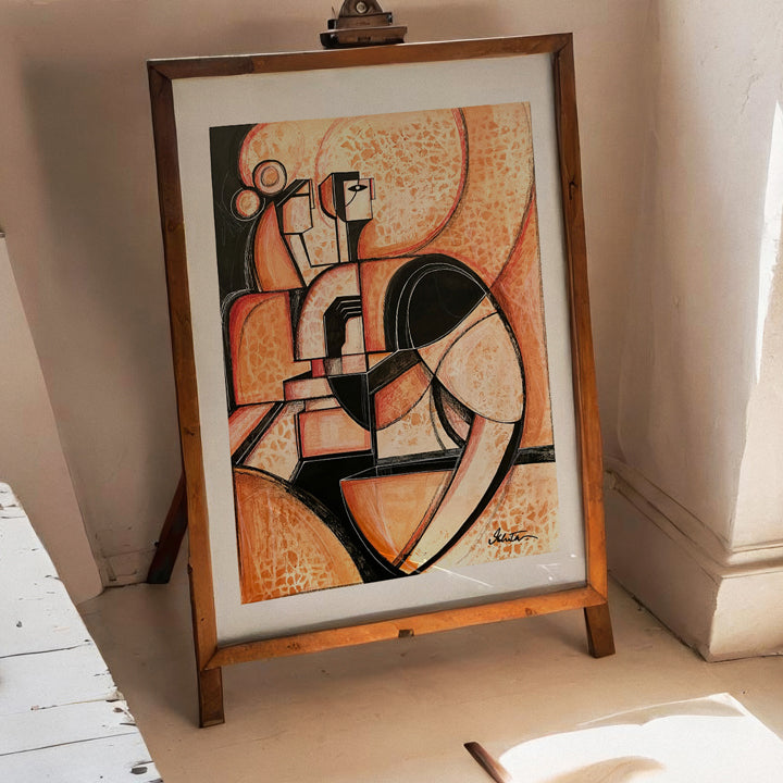 Original 16x20 inch white art print titled "We" by SoulCurryArt featuring abstract design on white background.