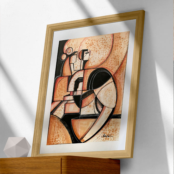 Original 16x20 inch white "We" art by SoulCurryArt, featuring abstract design on canvas.