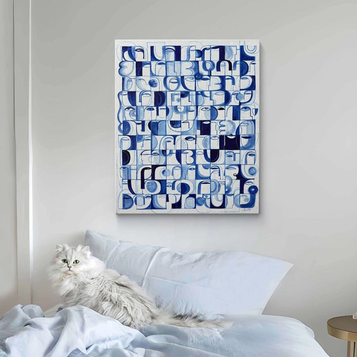 Still Ocean original art by SoulCurryArt featuring a serene, abstract ocean scene with calming blue hues