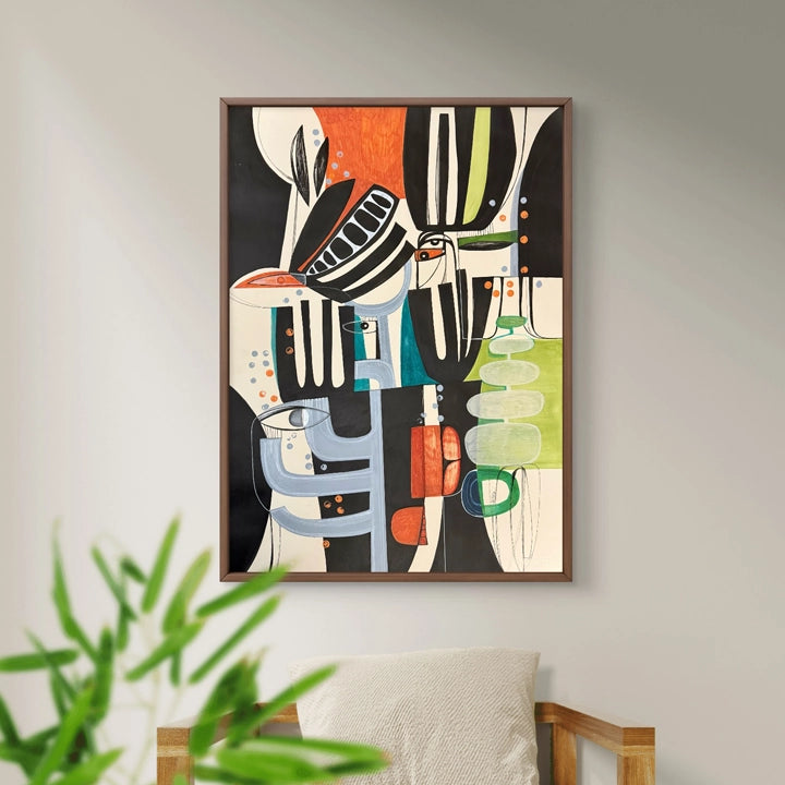 Original art piece titled Contradiction Of Bloom by SoulCurryArt, featuring vibrant abstract floral imagery in bright colors.