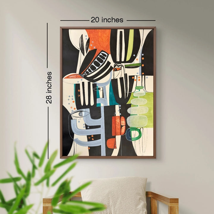 Original art print titled Contradiction Of Bloom by SoulCurryArt, showcasing vibrant, abstract floral design on a white background.